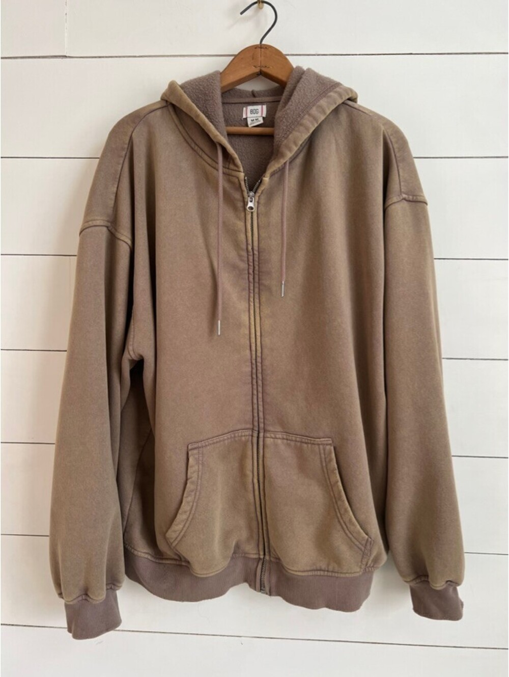 BDG Urban Outfitters Brown Oversized Full Zip Hoodie Men's M Oversized Grunge